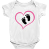 Baby Girl with Heart Any Name Customized Baby Bodysuit