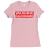 drinking with me pregnancy warning Ladies Fitted T-Shirt