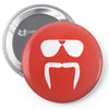 aviator sunglasses horseshoe fu manchu biker mustache Pin-back button