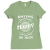 knitting makes me happy you not so much Ladies Fitted T-Shirt