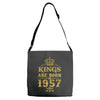 kings are born in 1957 Adjustable Strap Totes