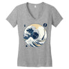 the great wave off sound Women's V-Neck T-Shirt