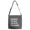 grandad the man the myth the legend Adjustable Strap Totes