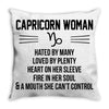 Capricorn Woman Throw Pillow