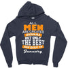 all men are created equal but only the best are born in january Zipper Hoodie