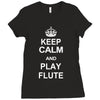 keep calm play flute Ladies Fitted T-Shirt