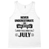 never underestimate an old man who was born in july Tank Top