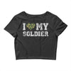 i love my soldier regular camouflage Crop Top