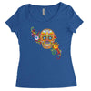 women's sugar skull purple Women's Triblend Scoop T-shirt