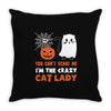 i'm the crazy cat lady Throw Pillow