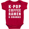 k pop coffee ramen k dramas Baby Bodysuit