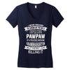 Super Cool Pawpaw Of A Freaking Awesome Granddaughter Women's V-Neck T-Shirt