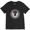 white and black V-Neck Tee