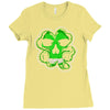 celtic green clover skull patch, irish biker patches Ladies Fitted T-Shirt