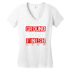 please drag across the finish line Women's V-Neck T-Shirt