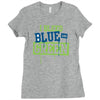 i bleed blue and green Ladies Fitted T-Shirt