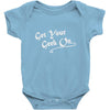 get your geek on white type tee Baby Onesie