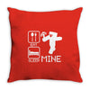 eat sleep mine funny Throw Pillow
