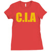 cia  funny  fashion fbi feds joke fancy dress Ladies Fitted T-Shirt
