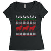 cow christmas Women's Triblend Scoop T-shirt