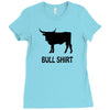 bull shirt funny small humor crude awesome beer tee cool geek nerd hum Ladies Fitted T-Shirt