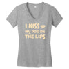 i kiss my dog on the lips Women's V-Neck T-Shirt