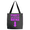 party location here Tote Bags