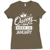 Queens Are Born In January Ladies Fitted T-Shirt