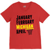 January February Michigan April - March Madness Basketball V-Neck Tee