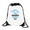 grumpa saurus rex Drawstring Bags