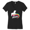 totally straight funny rainbow unicorn gay pride novelty fashion Women's V-Neck T-Shirt