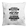 Super Cool Pop Pop Of A Freaking Awesome Grandson Throw Pillow
