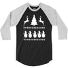 christmas scene reindeer funny 3/4 Sleeve Shirt
