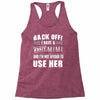 back off i have a crazy mimi and i'm not afraid to user her. Racerback Tank
