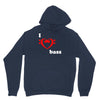 i love heart bass guitar music Hoodie
