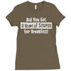 did you have a bowl of stupid for breakfast Ladies Fitted T-Shirt