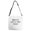 music sets you free Adjustable Strap Totes