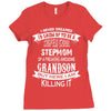 Super Cool Stepmom Of A Freaking Awesome Grandson Ladies Fitted T-Shirt