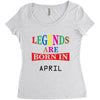 legends are born april Women's Triblend Scoop T-shirt