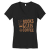 books and cats and coffee Women's V-Neck T-Shirt