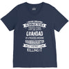 Super Cool Grandad Of A Freaking Awesome Granddaughter V-Neck Tee