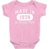 40th birthday gifts made 1978 all original parts Baby Bodysuit