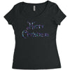 merry christmas colorful glitter Women's Triblend Scoop T-shirt