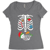 Christmas Skeleton mom and baby maternity Women's Triblend Scoop T-shirt