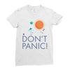 spacex don't panic in space Ladies Fitted T-Shirt
