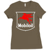 mobil oil vintage logo Ladies Fitted T-Shirt