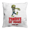 zombies eat brains Throw Pillow