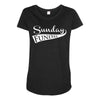 sunday funday (white) Maternity Scoop Neck T-shirt