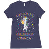 Unicorns are born in March Ladies Fitted T-Shirt