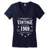 original parts vintage established 1969 perfectly aged Women's V-Neck T-Shirt